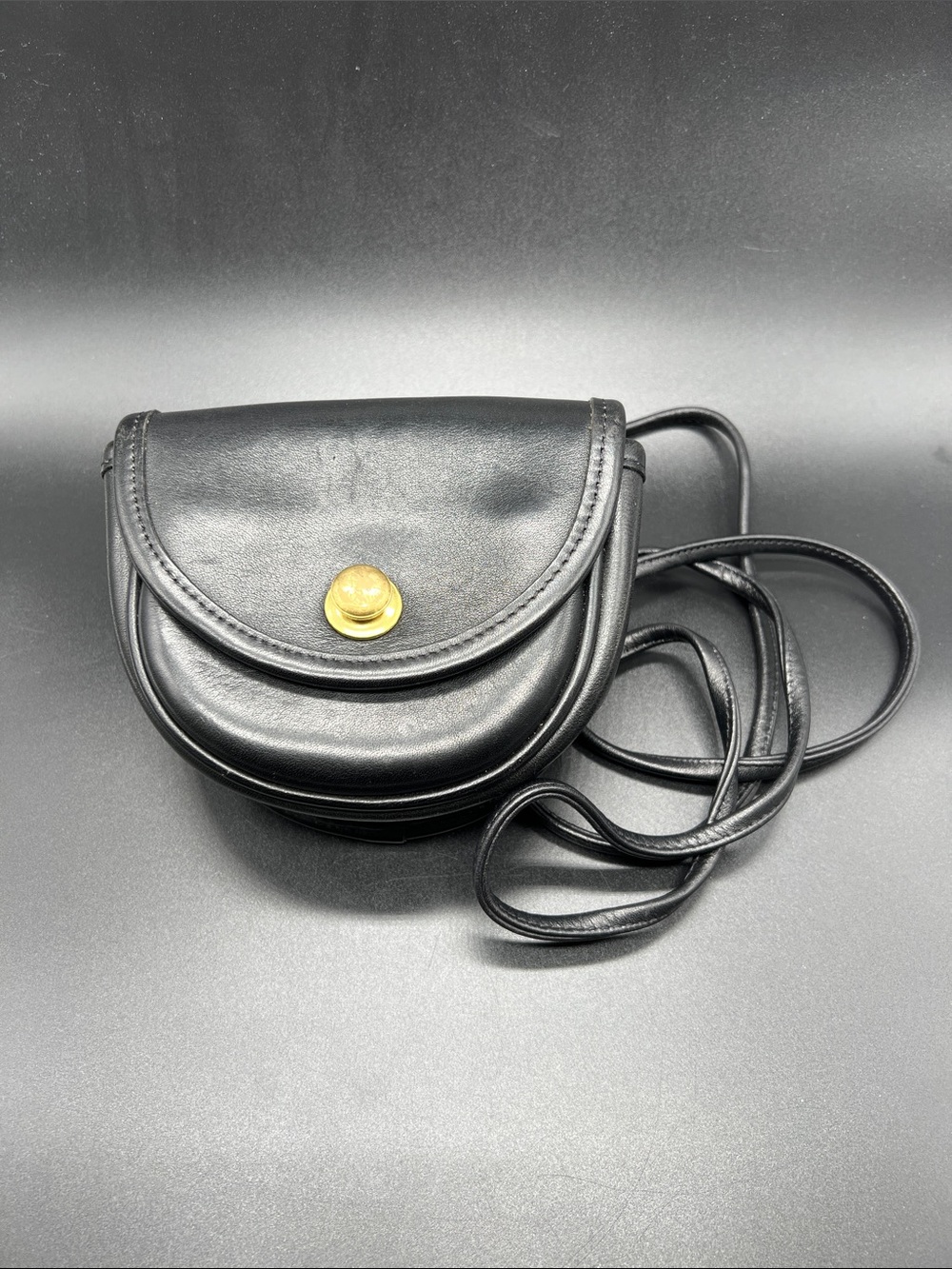 Coach 9826 Mini Saddle Bag Vintage 1996 Black Leather Crossbody Made in USA